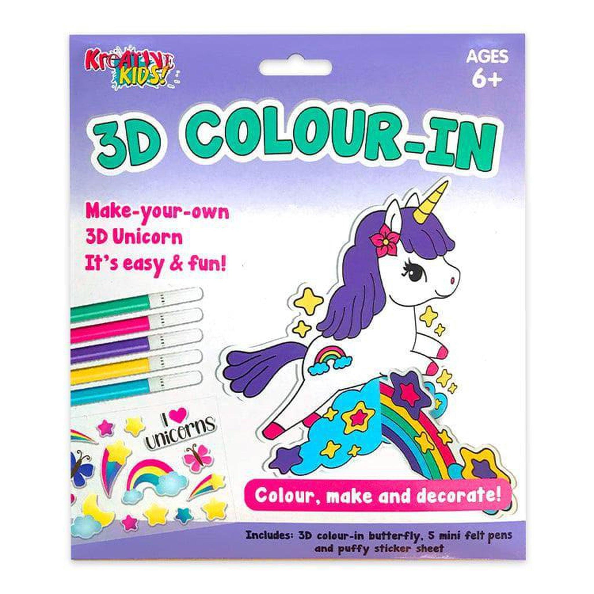 Unicorn 3D Colour In Kit - PoundToys